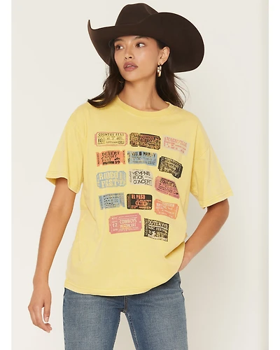 Cleo + Wolf Women's Ticket Stub Short Sleeve Graphic Boyfriend Tee