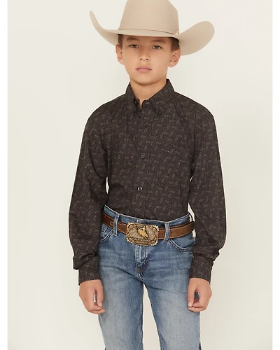 Cinch Boys' Paisley Print Button-Down Western Shirt