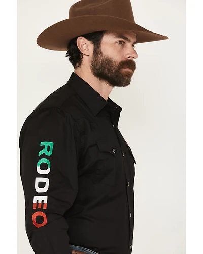 Rodeo Clothing Men's Boot Barn Exclusive Mexico Embroidered Long Sleeve Snap Western Shirt
