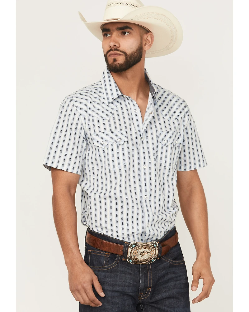 Cody James Men's Outlaw Pass Southwestern Striped Short Sleeve Snap Western Shirt