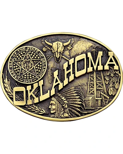 Montana Silversmiths Oklahoma State Heritage Attitude Western Belt Buckle