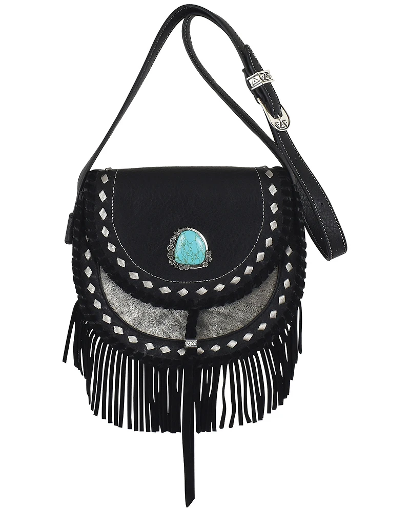 Trenditions Women's Catchfly Hairon Fringe Crossbody Bag
