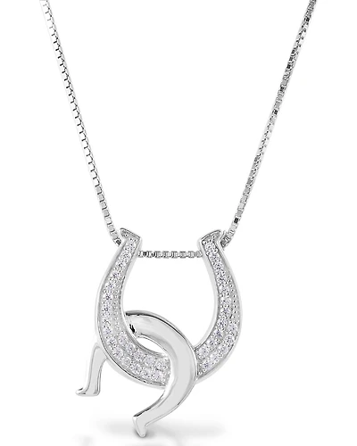 Kelly Herd Women's Clear Double Horseshoe Necklace