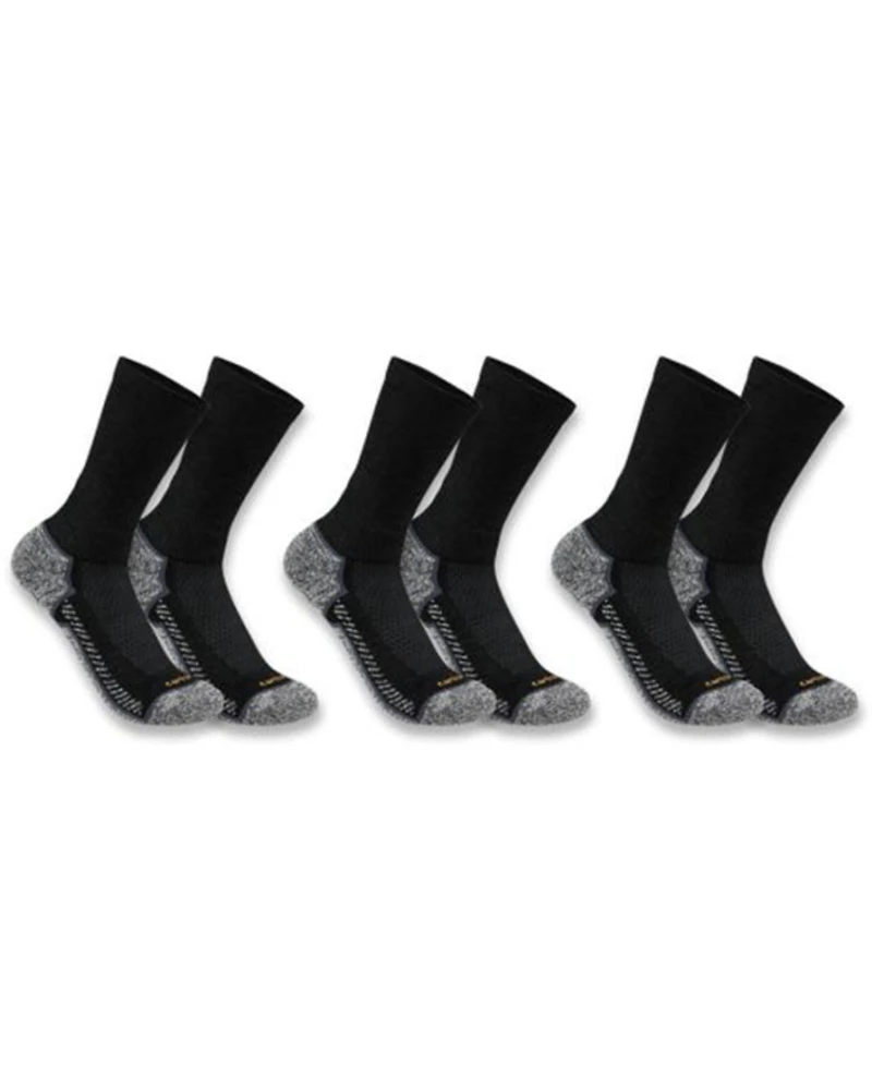 Carhartt Men's Force Midweight Crew Socks - 3-Pack