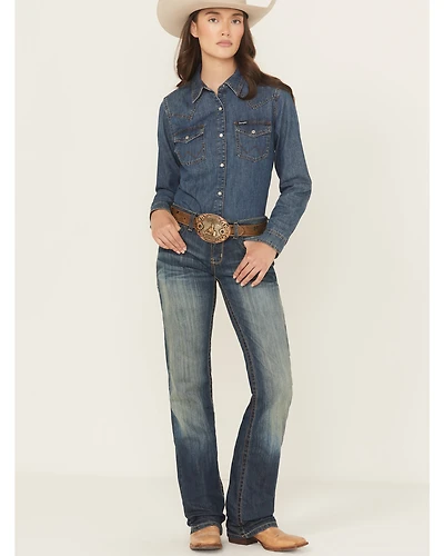 Cinch Women's Ada Mid Rise Bootcut Relaxed Fit Stretch Denim Jeans
