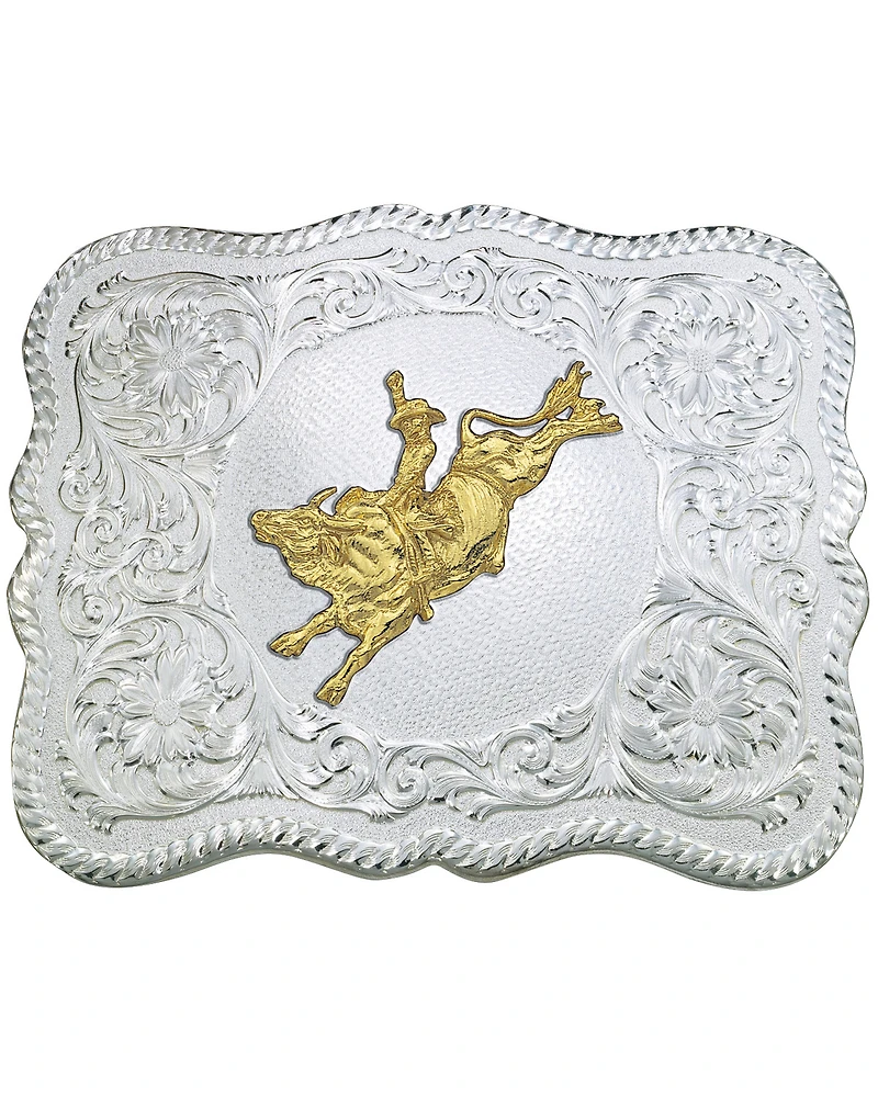 Montana Silversmiths Scalloped Bull Rider Belt Buckle
