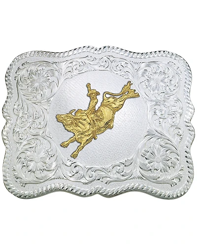Montana Silversmiths Scalloped Bull Rider Belt Buckle