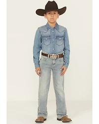 Rock & Roll Denim Boys' Light Wash Bootcut Stretch Jeans