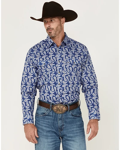Wrangler 20X Men's Paisley Print Long Sleeve Snap Stretch Western Shirt