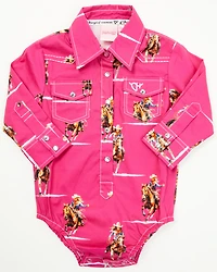 Cowgirl Hardware Infant Girls' Print Long Sleeve Snap Onesie