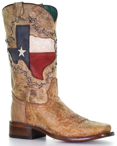 Corral Women's Texas Flag Shaft Western Boots - Broad Square Toe