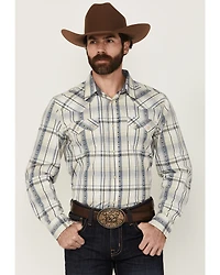 Cody James Men's Western Wind Plaid Print Long Sleeve Snap Shirt