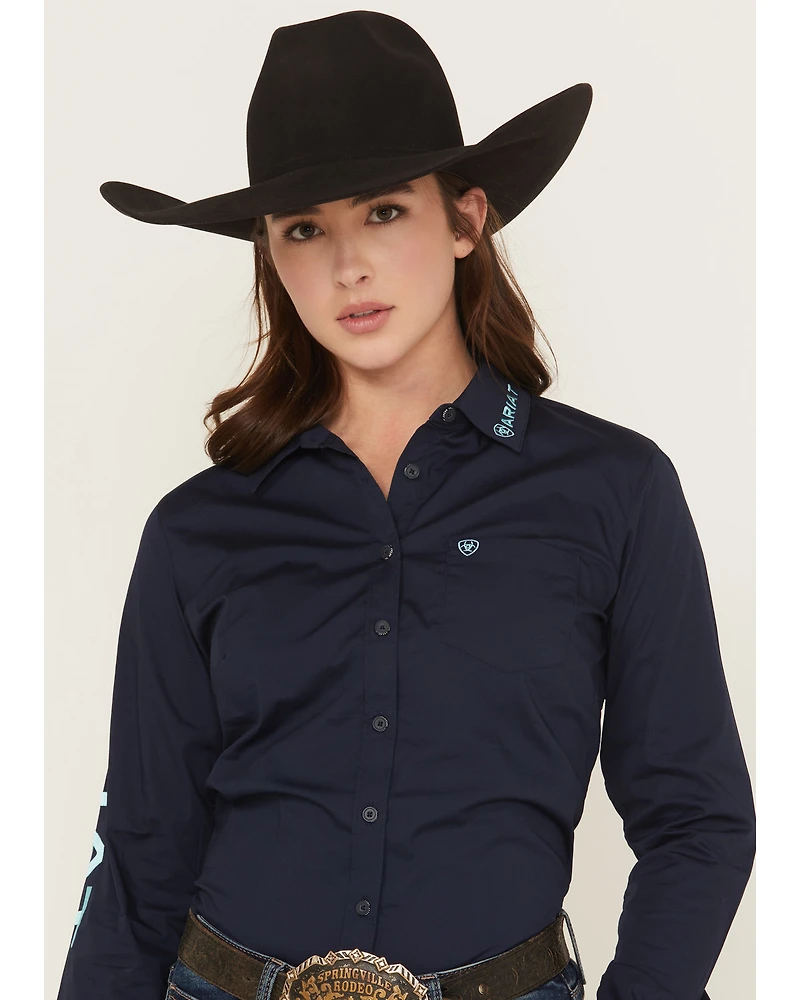 Ariat Women's Team Kirby Solid Long Sleeve Button-Down Stretch Western Shirt