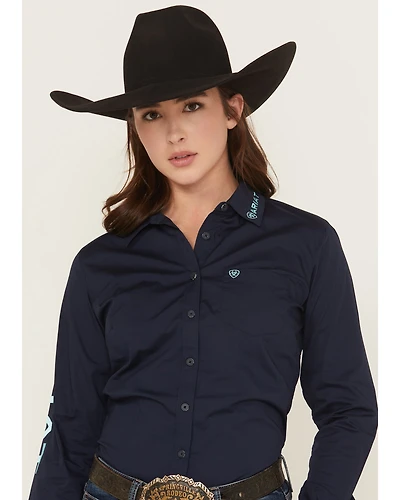 Ariat Women's Team Kirby Solid Long Sleeve Button-Down Stretch Western Shirt