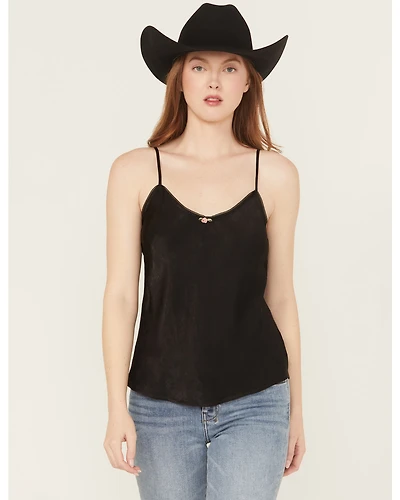 Originality Women's Solid Sleeveless Satin Cami