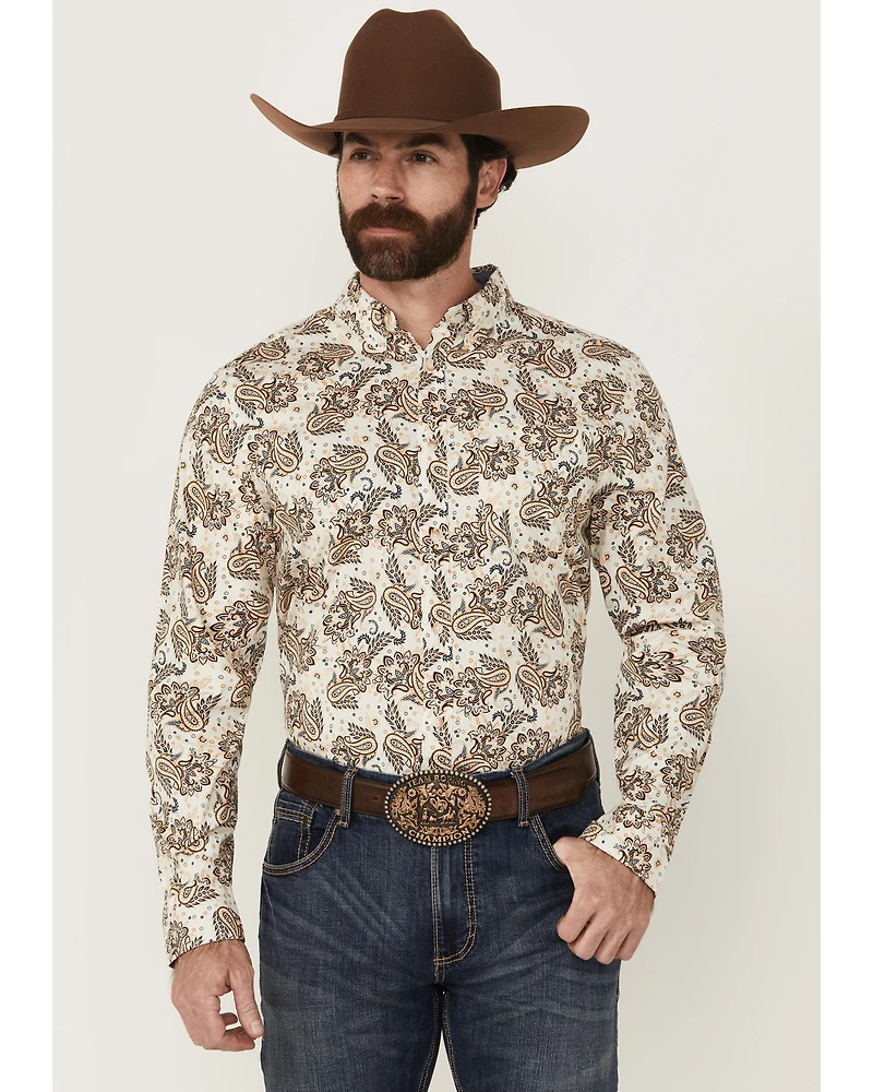 Cody James Men's Kendall Paisley Print Long Sleeve Button-Down Stretch Western Shirt
