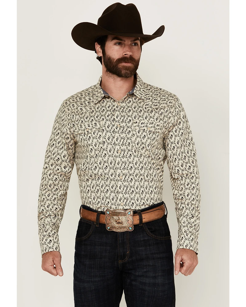 Cody James Men's Gravity Paisley Print Long Sleeve Snap Western Shirt - Tall