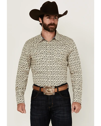 Cody James Men's Gravity Paisley Print Long Sleeve Snap Western Shirt - Tall