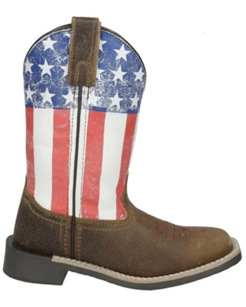 Smoky Mountain Little Boys' Old Glory Western Boots - Broad Square Toe