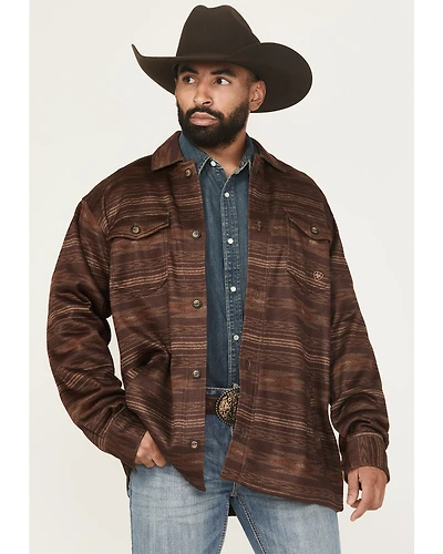 Ariat Men's Caldwell Southwestern Serape Stripe Print Long Sleeve Button-Down Shirt Jacket