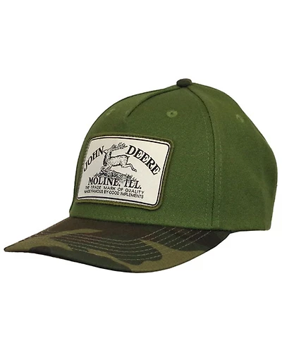 John Deere Men's Camo Bill Vintage Patch Ball Cap