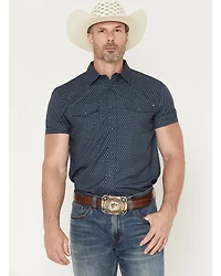 RANK 45® Men's Wind River Geo Print Short Sleeve Snap Performance Western Shirt