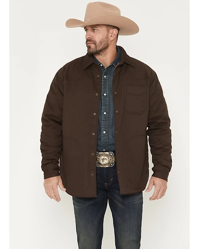 Cody James Men's Boone Quilted Flannel Lined Snap Shirt Jacket