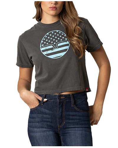 Kimes Ranch Women's American Bullseye Short Sleeve Cropped Graphic Tee