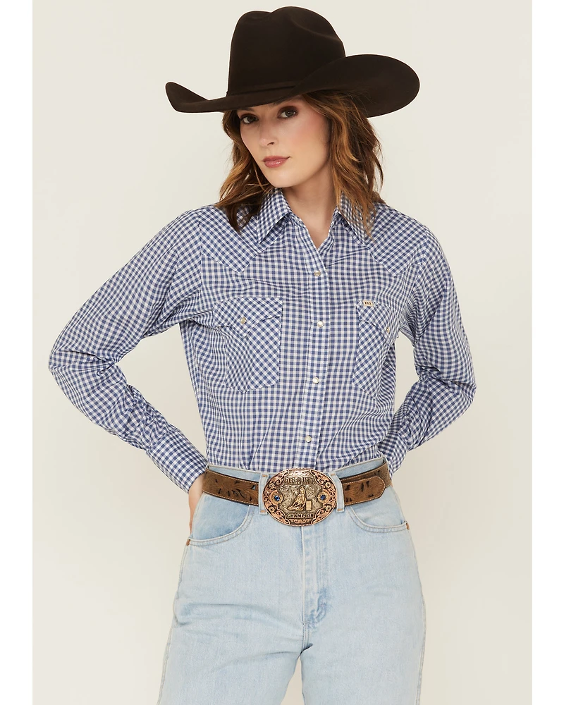 Cowboygirl by Jenna Paulette Women's Gingham Print Long Sleeve Pearl Snap Western Shirt