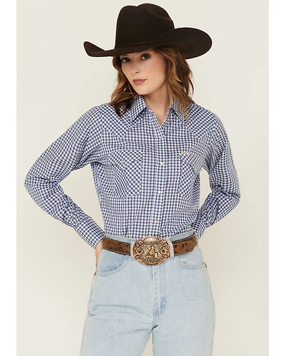 Cowboygirl by Jenna Paulette Women's Gingham Print Long Sleeve Pearl Snap Western Shirt