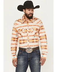 Rock & Roll Denim Men's Southwestern Long Sleeve Snap Stretch Western Shirt