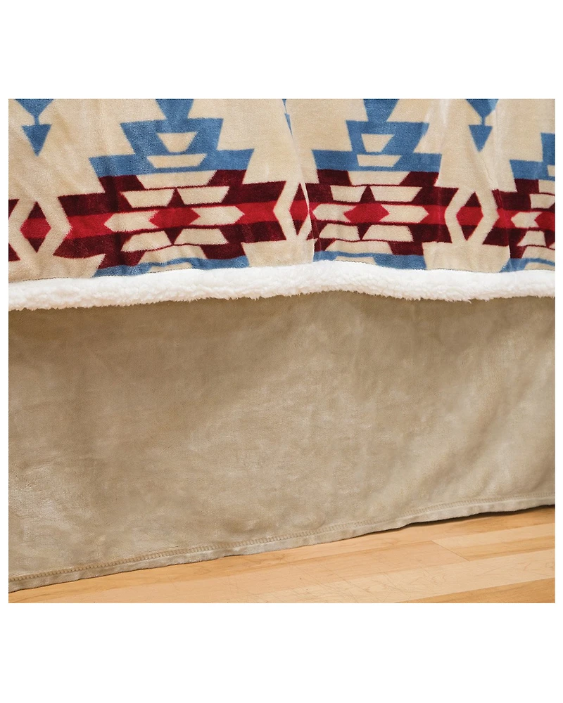 Carstens Home Cream / Khaki Solid Plush Velvet Bed Skirt - Twin Size
