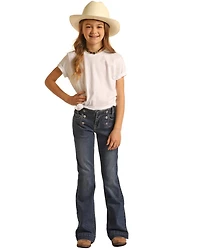 Rock & Roll Denim Girls' Double Button Stretch Trouser Jeans