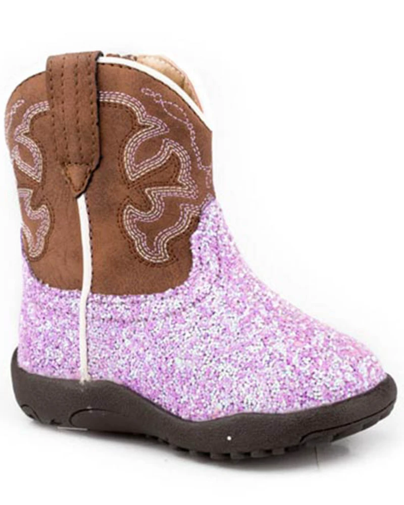 Roper Infant Girls' Cowbabies Glitter Blast Western Boots - Round Toe
