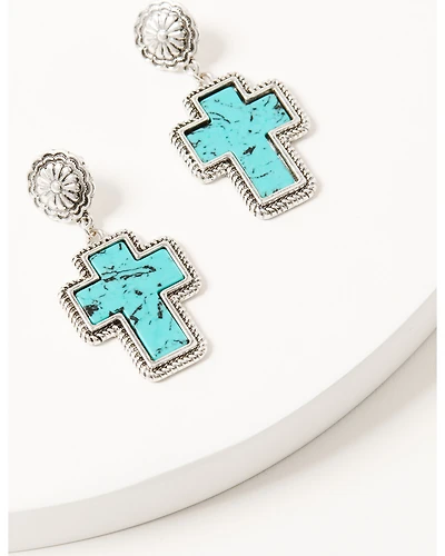 Shyanne Women's Cross Statement Earrings