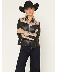 Scully Women's Floral Embellished Leather Jacket