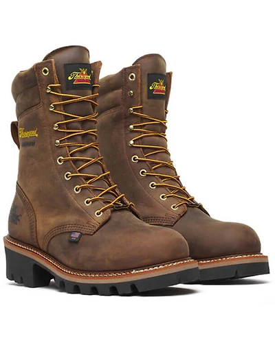 Thorogood Men's Logger Series 9" Stud Horse Waterproof Work Boots - Soft Toe