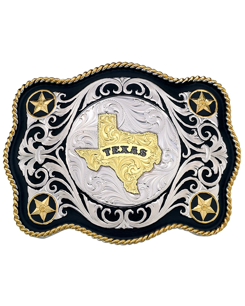 Montana Silversmiths Scalloped Sheridan Texas State Buckle
