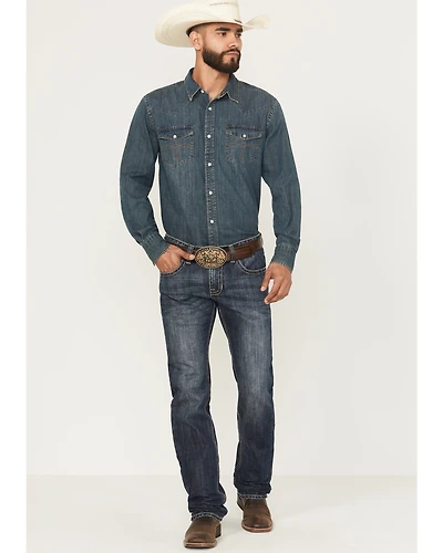 Rock & Roll Denim Men's Pistol Dark Wash Stackable Bootcut Rigid Jeans