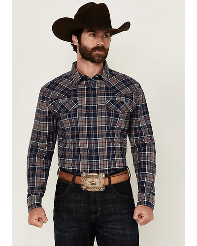 Cody James Men's Poker Plaid Print Long Sleeve Snap Western Shirt - Tall