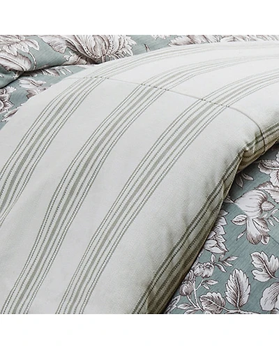 HiEnd Accents Prescott Taupe Striped Print Super Queen Duvet Set - 3 Piece