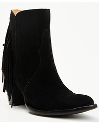Lucchese Women's Maypop Fringe Side Zip-Up Booties - Round Toe