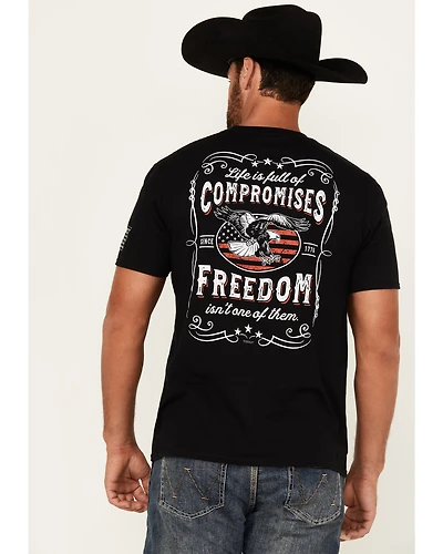 Buckwear Men's Freedom Label Short Sleeve Graphic T-Shirt