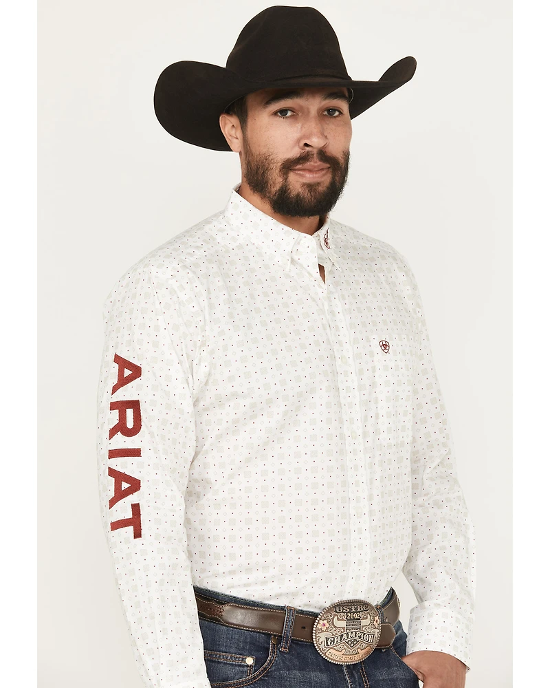 Ariat Men's Team King Geo Print Long Sleeve Button-Down Western Shirt