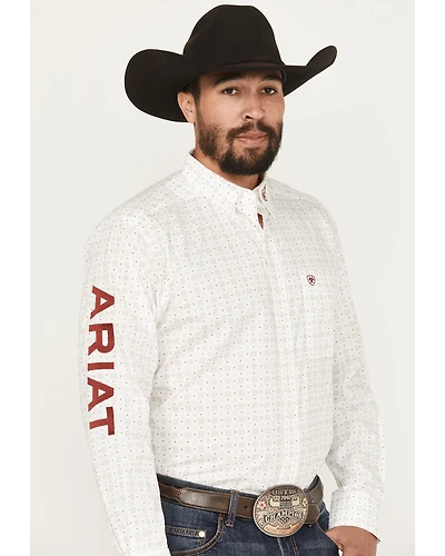Ariat Men's Team King Geo Print Long Sleeve Button-Down Western Shirt