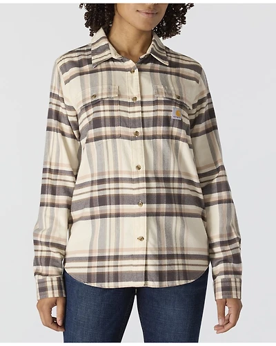 Carhartt Women's TENCEL™ Fiber Series Relaxed Fit Plaid Print Long Sleeve Flannel Shirt