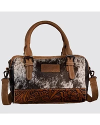 Wrangler Women's Genuine Cowhide Tooled Barrel Crossbody Bag