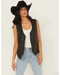Mauritius Leather Women's Button-Down Vest
