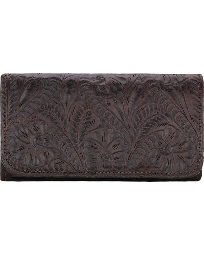 American West Women's Chocolate Annie's Secret Tri-Fold Wallet