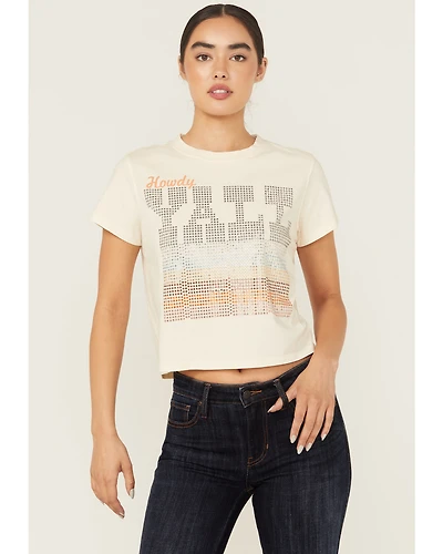 Idyllwind Women's Y'all Embellished Short Sleeve Cropped Graphic Tee